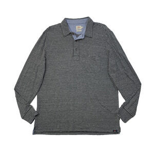 Faherty Shirt Mens L Large Grey White Grand Luxe Heather Long Sleeve Polo
